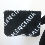 Balenciaga Allover Logo Faux Fur Clutch