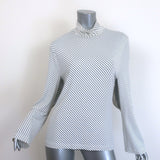 Balenciaga Cutout-Sleeve Striped Turtleneck Top 