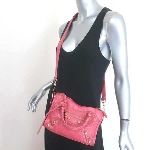 Balenciaga Giant Mini City Bag Rose Hortensia Lambskin Leather