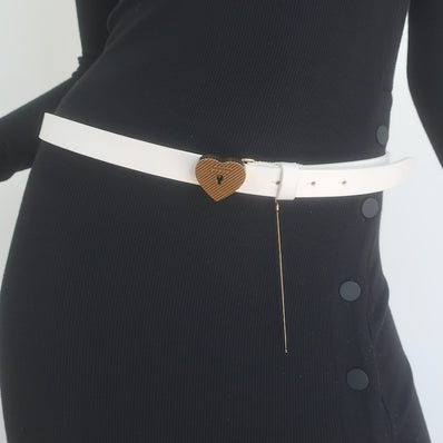 Balenciaga Heart Lock Skinny Belt