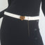 Balenciaga Heart Lock Skinny Belt White Leather Size 85