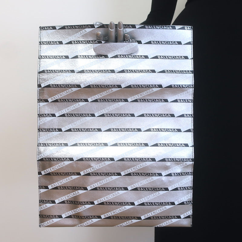 Balenciaga Losange Allover Logo Fold Over Shopper Tote