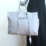 Balenciaga Papier A4 Large Tote Bag Light Blue Leather