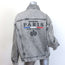 Balenciaga Paris Flag Embroidered Denim Jacket Gray Cotton Size 36 Unisex