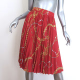 Balenciaga Sunray Pleated Skirt Red Chain 