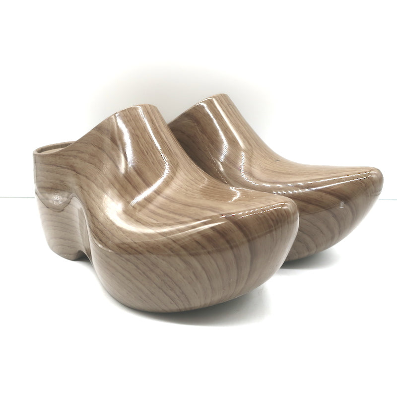 Balenciaga Technoclog Platform Mules Wood Printed Rubber Size 41