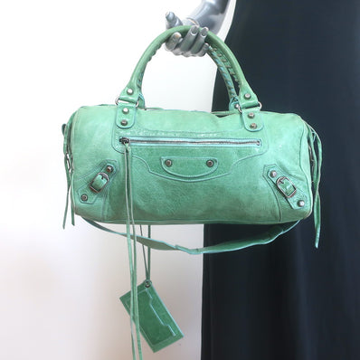 Balenciaga Twiggy Bag Seafoam Chevre Leather
