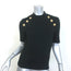 Balmain 6-Button Raglan T-Shirt Black Stretch Jersey Size Large Short Sleeve Top