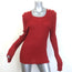 Balmain Button-Embellished Ribbed Knit Sweater Red Alpaca-Blend Size 44