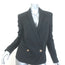 Balmain Double Breasted Blazer Jacket Black Stretch Wool Size 38