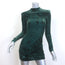Balmain x H&M Velvet Burnout Long Sleeve Mini Dress Emerald Size 2 US 00