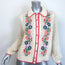 Boden Floral-Embroidered Pointelle Knit Cardigan Cream Cotton Size Small NEW
