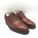 Bontoni Libertino Wingtip Lace-Up Oxfords Whiskey Brown Bison Leather Size 8.5