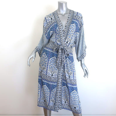 Boteh Belted Midi Robe Dress