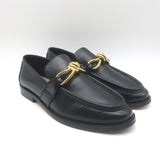 Bottega Veneta Astaire Knot Loafers Black Leather Size 39.5