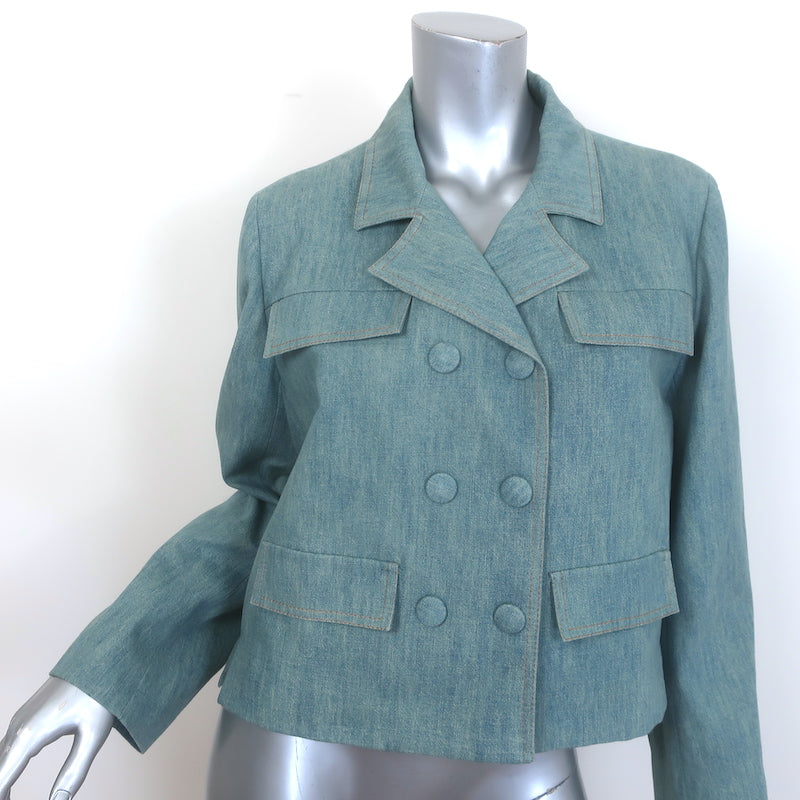 Bottega Veneta Double Breasted Chambray Denim Jacket 