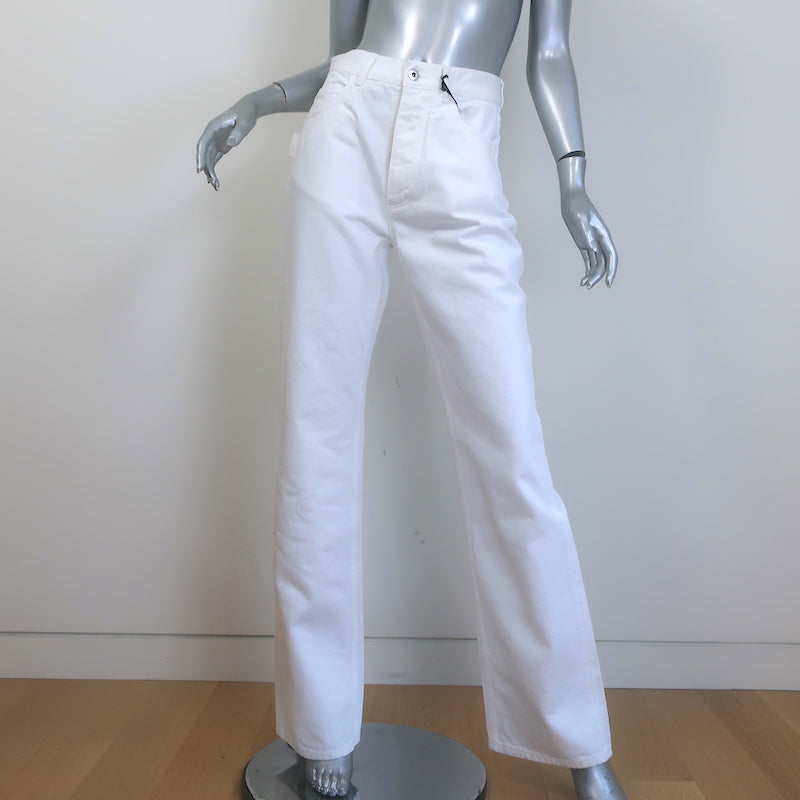 Bottega Veneta High Rise Straight Leg Jeans White Denim Size 40 NEW