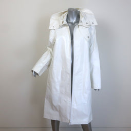 Bottega Veneta Hooded Rain Coat White 