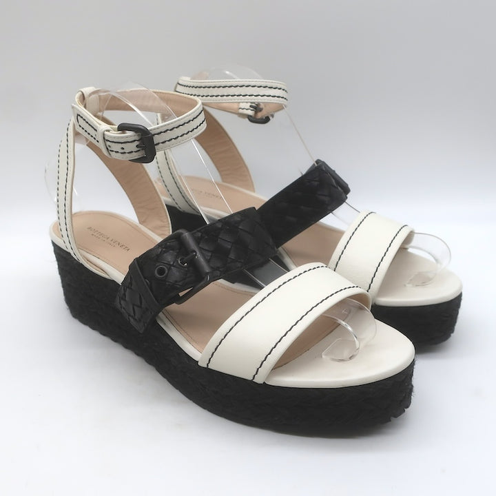 Bottega Veneta Intrecciato Platform Espadrille Wedge Sandals