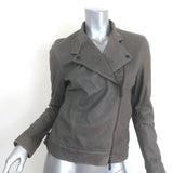 Bottega Veneta Leather Biker Jacket Gray Size 42