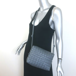 Bottega Veneta Loop Small Crossbody Bag Gray Intrecciato Leather