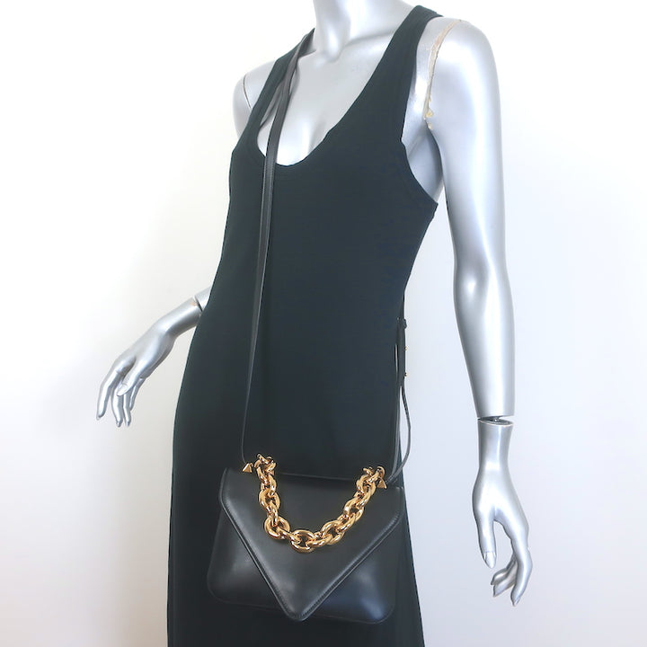 Bottega Veneta Mount Chain-Strap Small Envelope Bag Black 