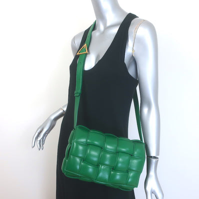 Bottega Veneta Padded Cassette Crossbody Bag Green Leather