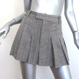Bottega Veneta Pleated Tweed Mini Skirt Brown