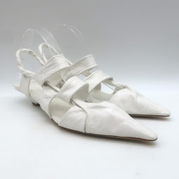 Bottega Veneta The Point Slingback Flats White 