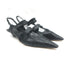 Bottega Veneta The Point Slingback Flats Black Crinkled Leather Size 38.5