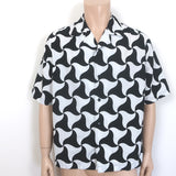 Bottega Veneta Wavy Triangle Print Short Sleeve Shirt Black/White Size 48