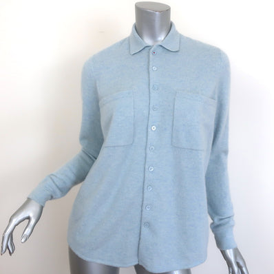 Brazeau Tricot Cashmere Mixed Media Button Down Shirt 