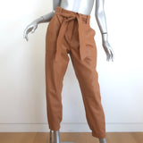 Brochu Walker Tide Faux Leather Tie-Waist Pants Camel Size Medium
