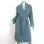 Brunello Cucinelli Belted Felt Coat Soft Teal Wool-Cashmere Size 40