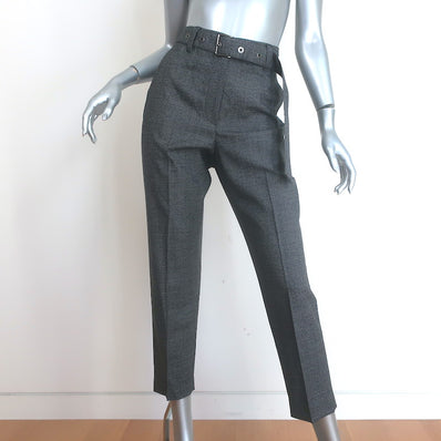 Brunello Cucinelli Belted Houndstooth Pants Gray 