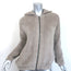 Brunello Cucinelli Cashmere Monili-Trim Metallic Plush Knit Hoodie Taupe Size 12