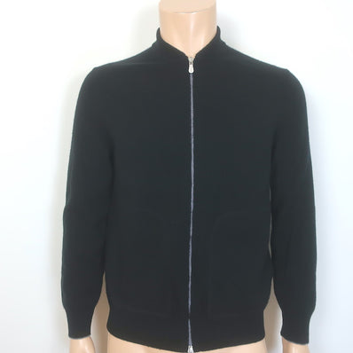 Brunello Cucinelli Cashmere Zip-Up Cardigan Black Size 48