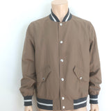 Brunello Cucinelli Contrast-Ribbed Bomber Jacket Tan Cotton Size 52