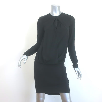 Brunello Cucinelli Draped-Front Long Sleeve Mini Dress