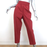 Brunello Cucinelli Elastic-Waist Cropped Tapered Pants Red 
