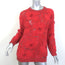 Brunello Cucinelli Floral Knit Sweater Red Size Small Crewneck Pullover