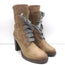 Brunello Cucinelli Lace-Up High Heel Boots Taupe Leather Size 40