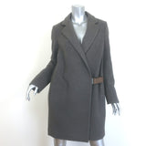 Brunello Cucinelli Leather-Buckle Coat Anthracite Wool-Cashmere