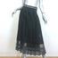 Brunello Cucinelli Metallic-Striped Pleated Midi Skirt Black/Gold Size 44