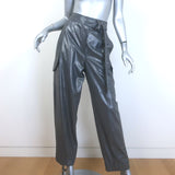 Brunello Cucinelli Metallic Cargo Pants Silver Stretch Wool