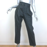 Brunello Cucinelli Metallic Check Paperbag Waist Pants 