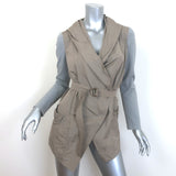 Brunello Cucinelli Mixed Media Hooded Belted Jacket 