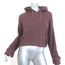 Brunello Cucinelli Monili-Detail Cropped Ribbed Hoodie Orchid Cotton Size Small