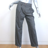 Brunello Cucinelli Monili-Detail Cropped Trousers Charcoal Wool-Cashmere Size 38