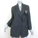 Brunello Cucinelli Monili-Trim Blazer with Feather Brooch